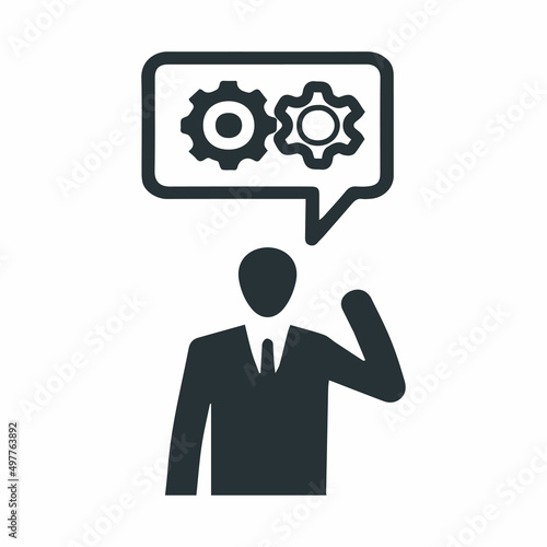 business person with gears