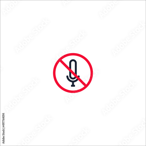 Free Download Stop microphone vector illustration. Flat illustration iconic design of stop microphone, isolated on a white background. - GFXLoad