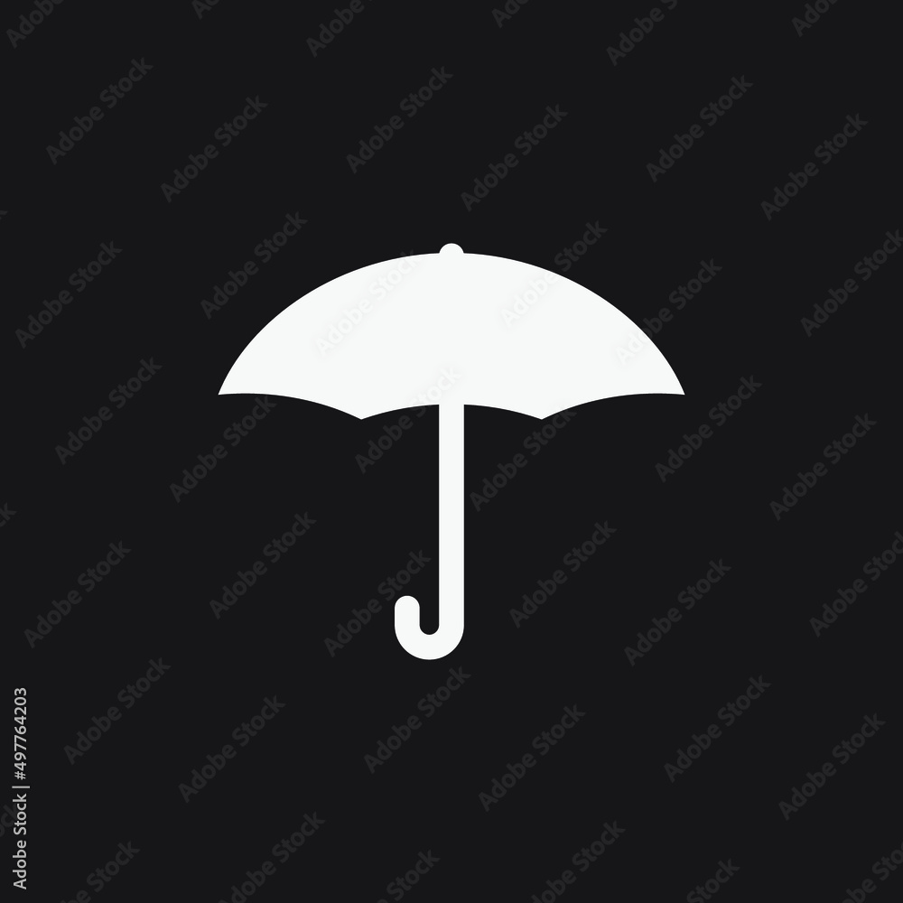 Umbrella vector design isolated in black background.