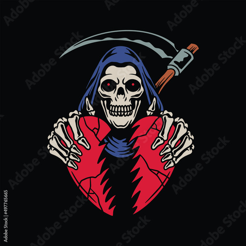 grim reaper tattoo vector design