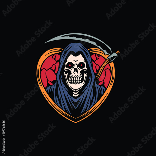 grim reaper tattoo vector design
