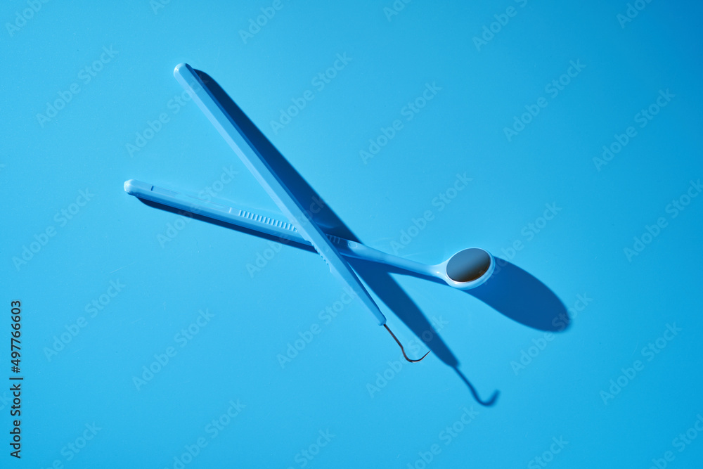 Set of metal medical equipment tools for teeth dental care Set of metal medical equipment tools for teeth dental care