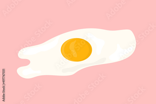 fried chicken egg with whole yolk vector illustration
