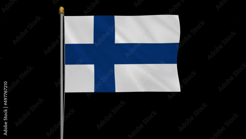 A loop video of the Finland flag swaying in the wind from a frontal perspective. A loop video of the Finland flag swaying in the wind from a frontal perspective.