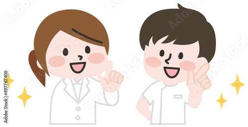 医療関係のスタッフさんたちのイラスト