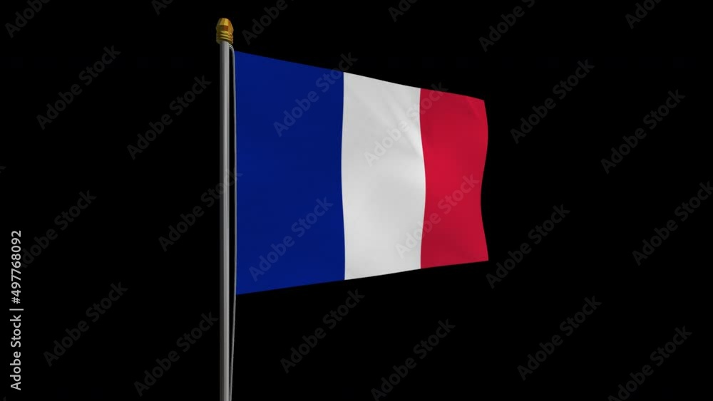 A loop video of the France flag swaying in the wind from the left perspective. A loop video of the France flag swaying in the wind from the left perspective.