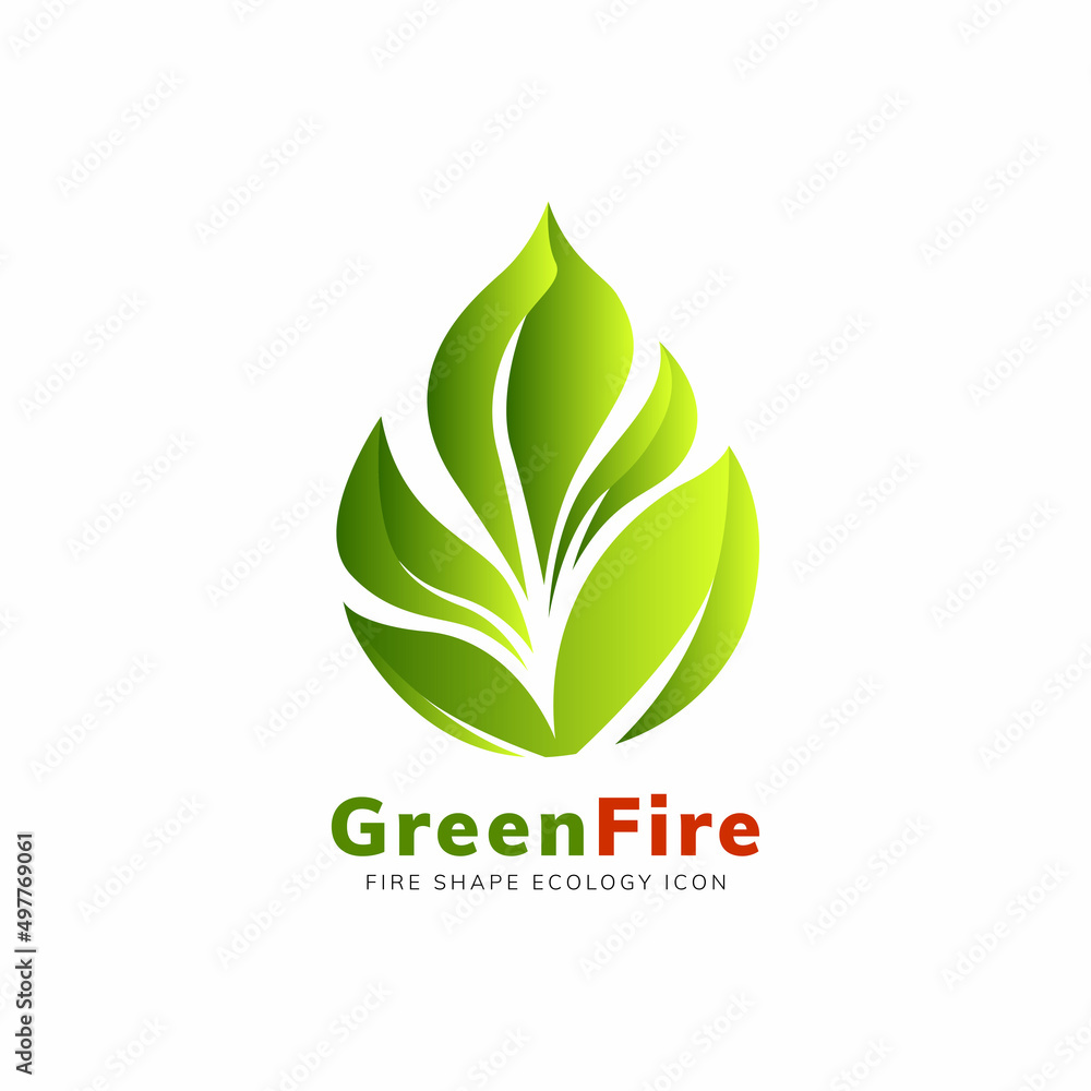 fire shape eco logo concept fire shape eco logo concept