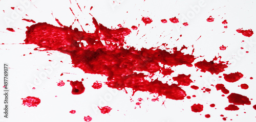 Εκτύπωση καμβά Red blood splatter on white background