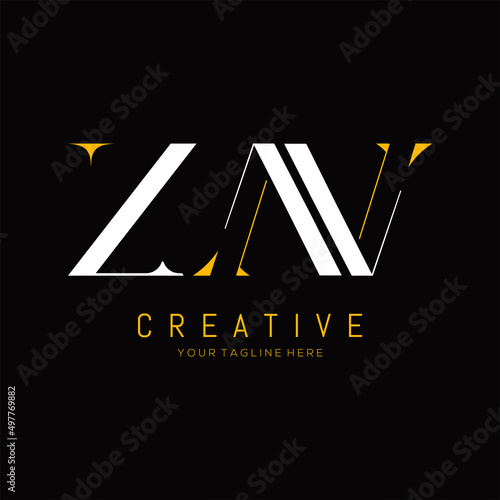 Creative letter zn logo design vector.