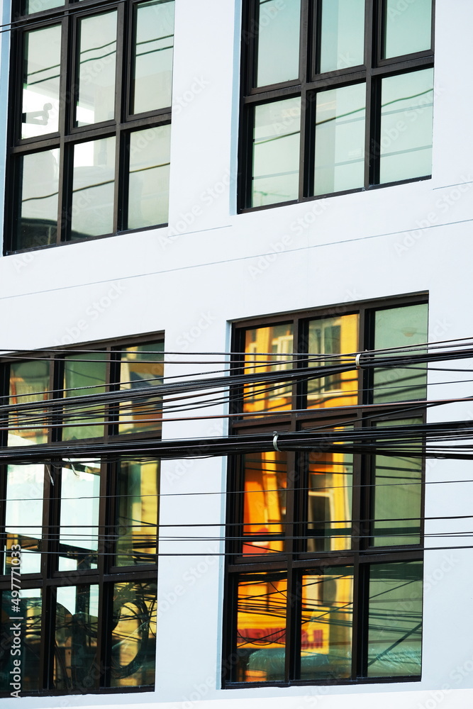 windows of a modern building windows of a modern building