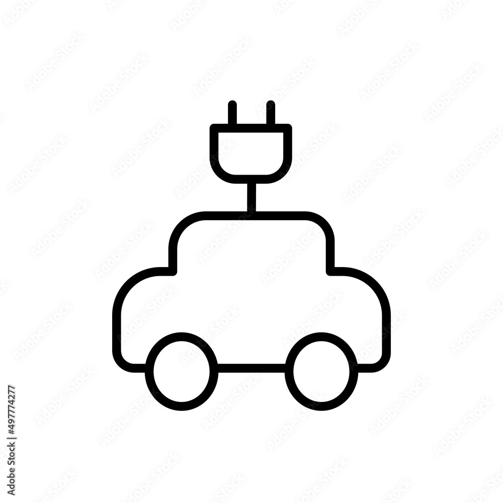 Samochód elektryczny stacja ładowania, elektomobilność - ikona wektorowa Samochód elektryczny stacja ładowania, elektomobilność - ikona wektorowa