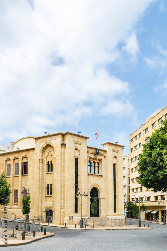 Lebanese parliament building at Nejmeh square, Beirut central district, Lebanon