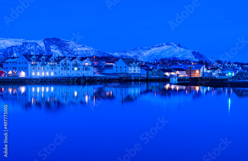 Twilight in Br  nn  ysund Helgeland Northern Norway scandinavia Europe