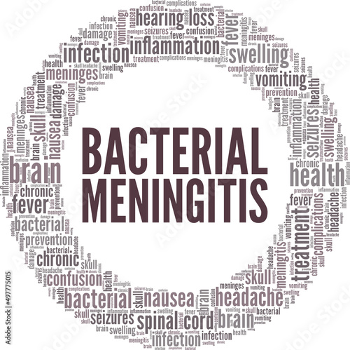 Bacterial Meningitis conceptual vector illustration word cloud isolated on white background.