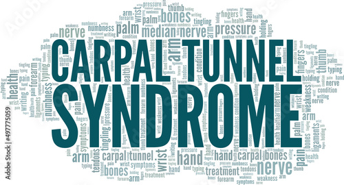 Carpal Tunnel Syndrome conceptual vector illustration word cloud isolated on white background.
