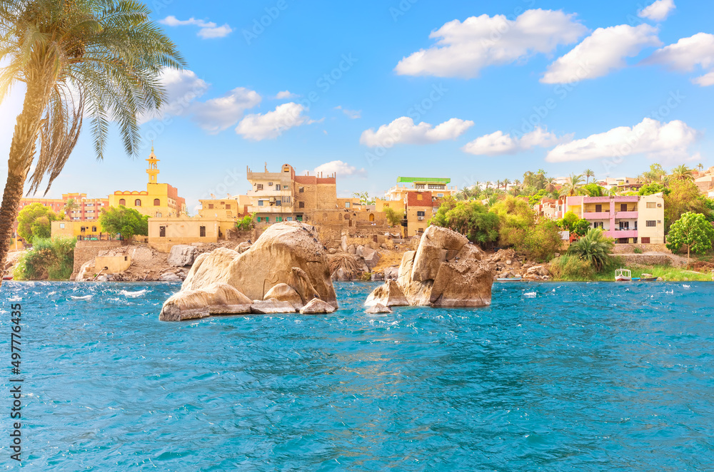 African village near Aswan by the Nile, Egypt
