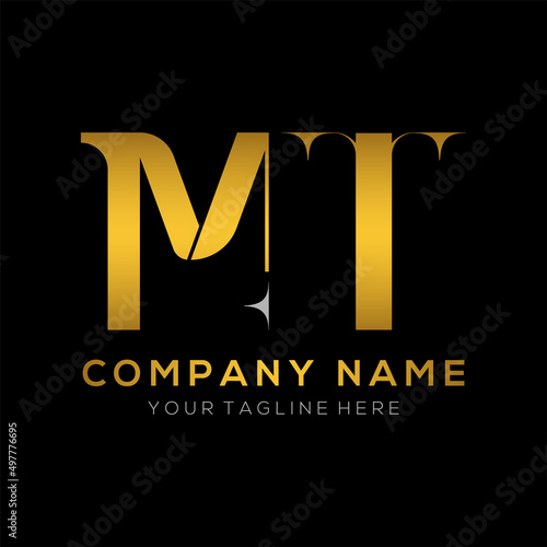 Initial mt letter logo with creative modern business typography vector template. mt logo design.