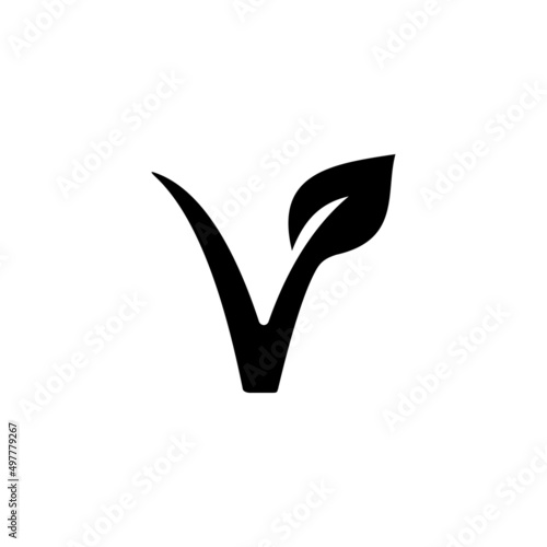 Vegan simple flat icon vector photo