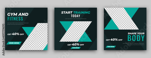 Gym and Fitness social media post template