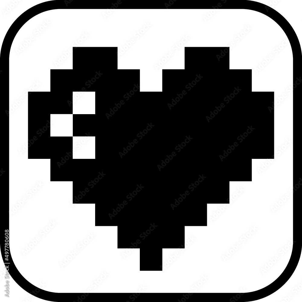 Valentine heart in retro pixel 8-bit computer graphics style. Vector icon Valentine heart in retro pixel 8-bit computer graphics style. Vector icon