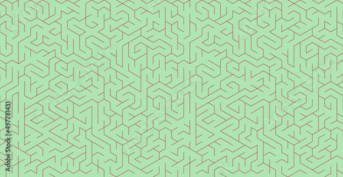 Abstract geometric vector seamless pattern labyrinth background