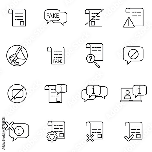 Fake News icons set . Fake News pack symbol vector elements for infographic web
