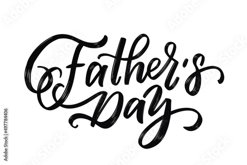 Happy Fathers Day typography banner. Father's day sale promotion calligraphy poster. Vector illustration