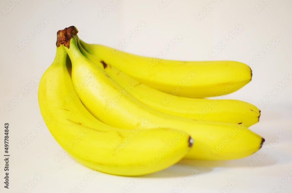 Fresh bananas isolated on white