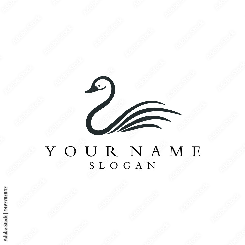 Fototapeta premium Swans art vector design concept