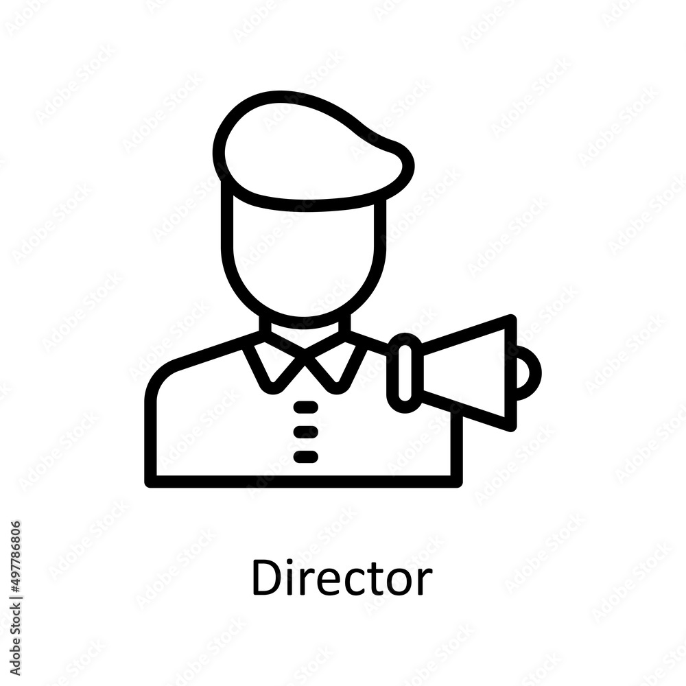 Director vector outline icon for web isolated on white background EPS 10 file Director vector outline icon for web isolated on white background EPS 10 file