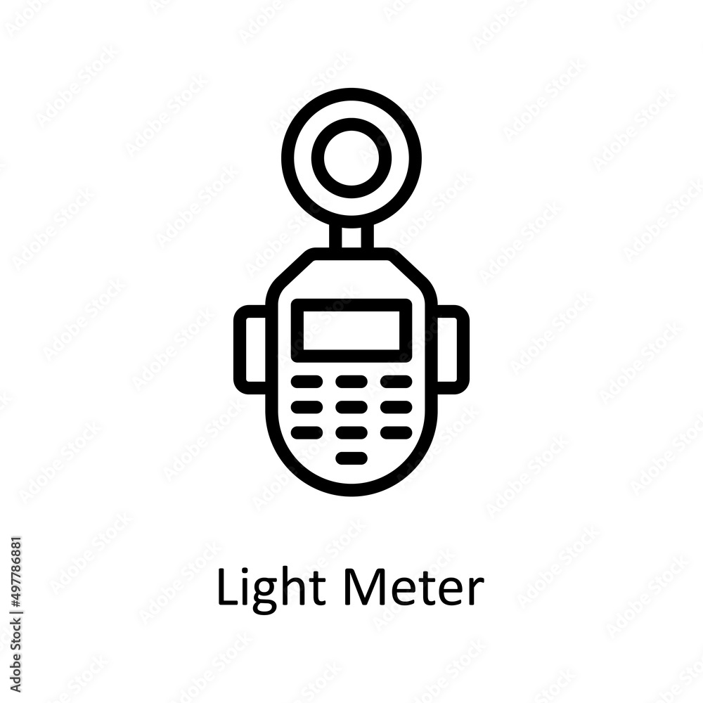Light Meter vector outline icon for web isolated on white background