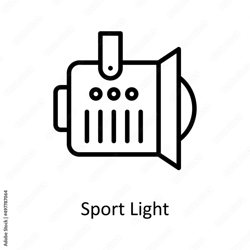 Sport Light vector outline icon for web isolated on white background EPS 10 file Sport Light vector outline icon for web isolated on white background EPS 10 file