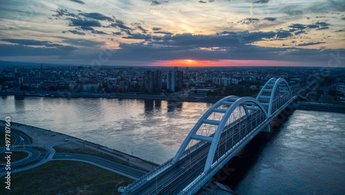sunset over the river