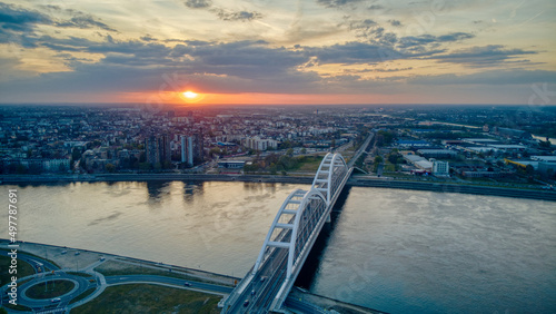 sunset over the river