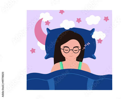 illustration of a girl who sleeps