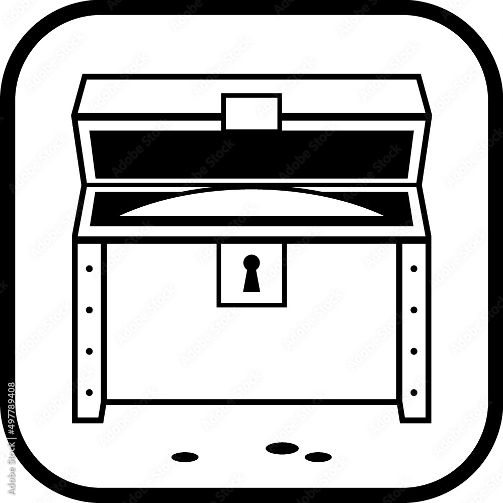Pirate treasure chest open full of gold. Vector icon isolated Pirate treasure chest open full of gold. Vector icon isolated