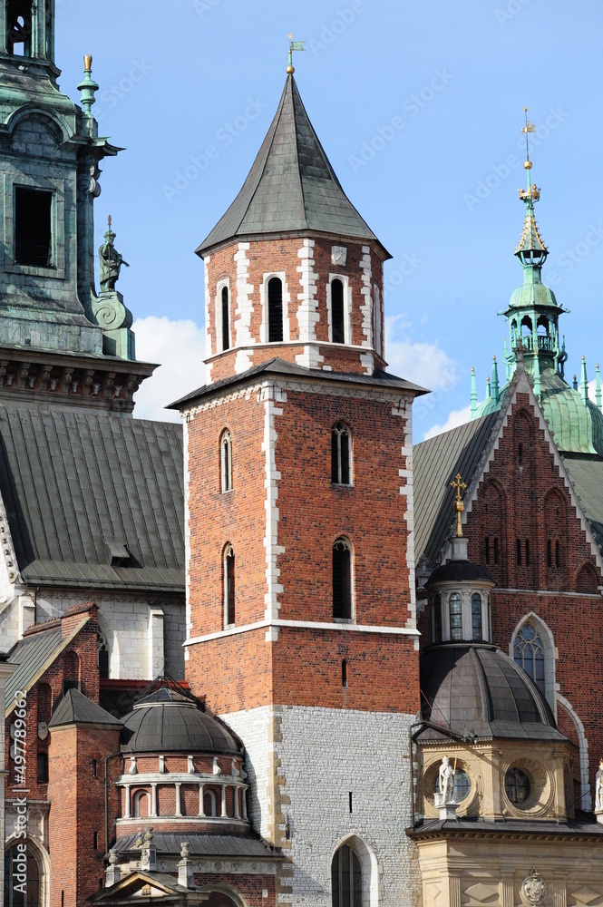 Fototapeta premium Poland, Krakow, Wawel Royal Castle, Cathedral, belfry,