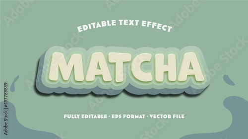 Matcha Editable Text Effect for Green Tea Drink with Splash Accent