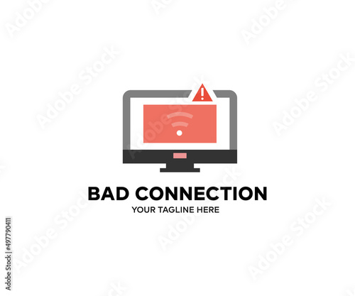 Wireless Technology Concept logo design. Bad connection, service, bad signal, zone vector design and illustration.