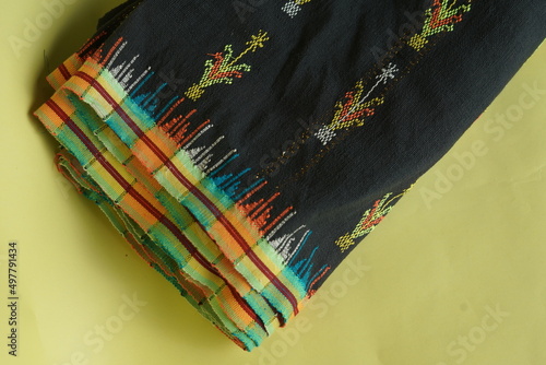 Songke woven cloth typical of Manggarai, East Nusa Tenggara, Indonesia with beautiful motifs. photo