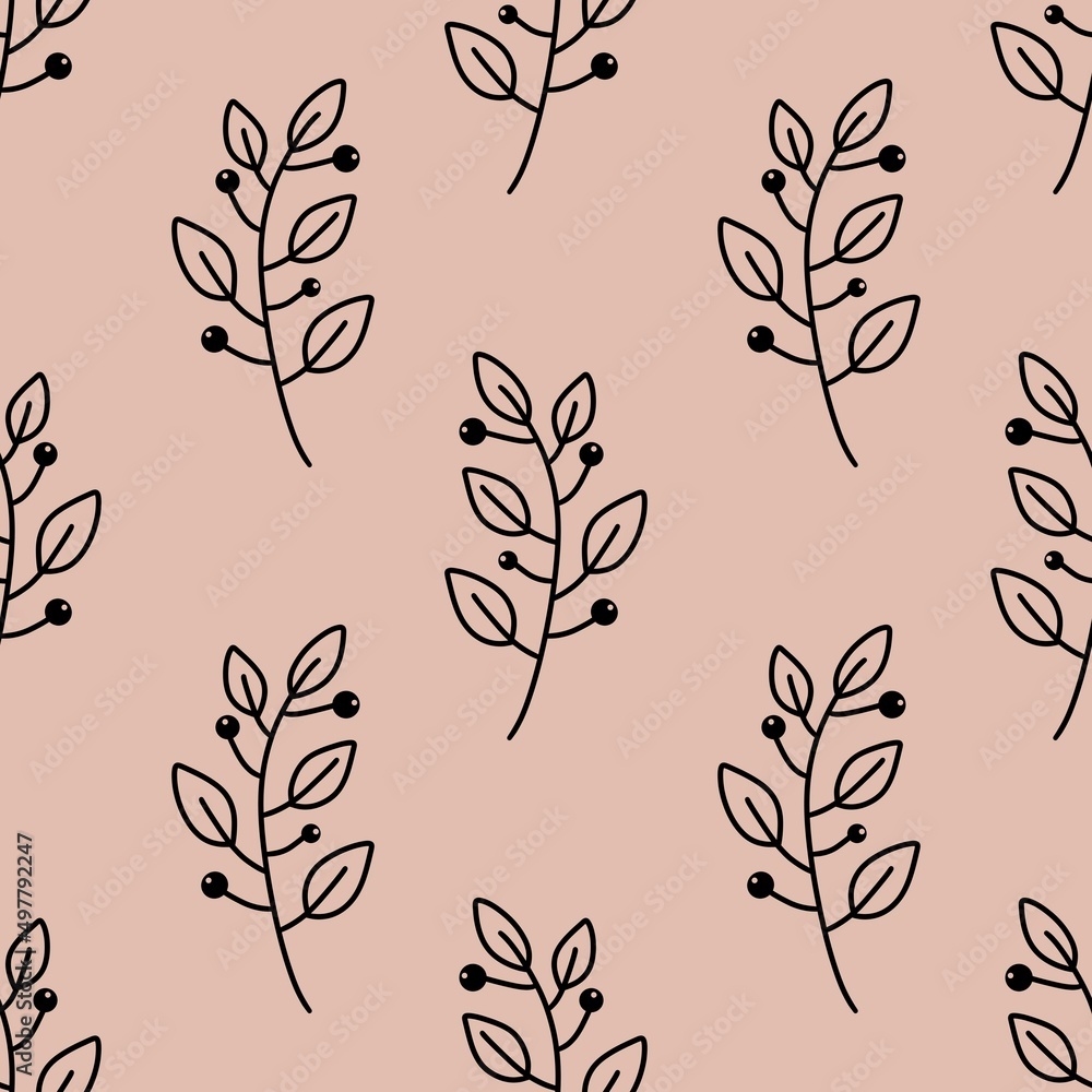 Floral seamless leaves branches pattern for fabrics and packaging and gifts and linens and kids and wrapping paper Floral seamless leaves branches pattern for fabrics and packaging and gifts and linens and kids and wrapping paper