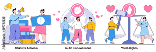 Student Activism, Youth Empowerment, and Rights Illustrated Pack