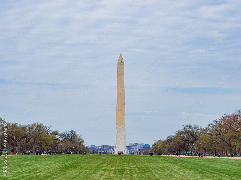 Overcast view of the Washington Monument