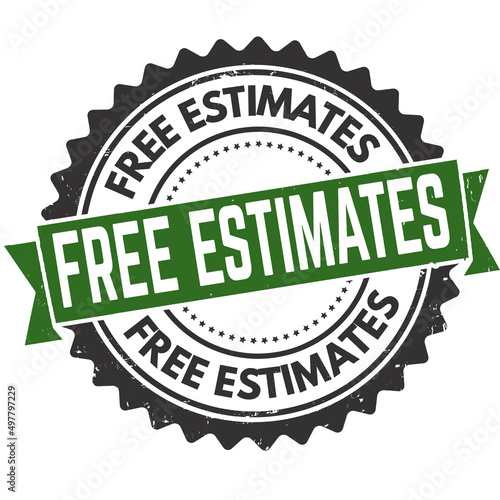 Free estimates grunge rubber stamp