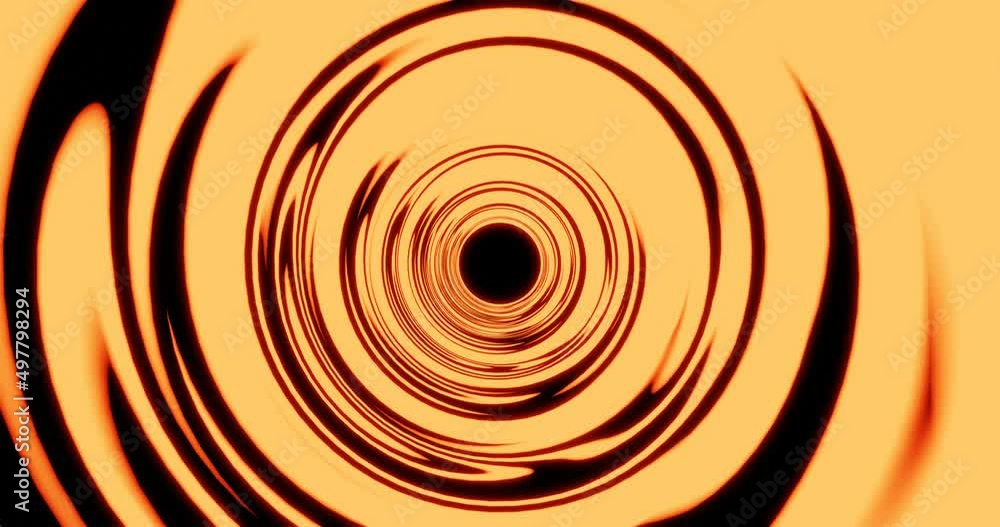 3d render with a floating tunnel in orange and black 3d render with a floating tunnel in orange and black