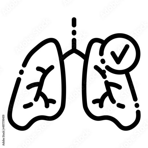 Lungs Ok Flat Icon Isolated On White Background