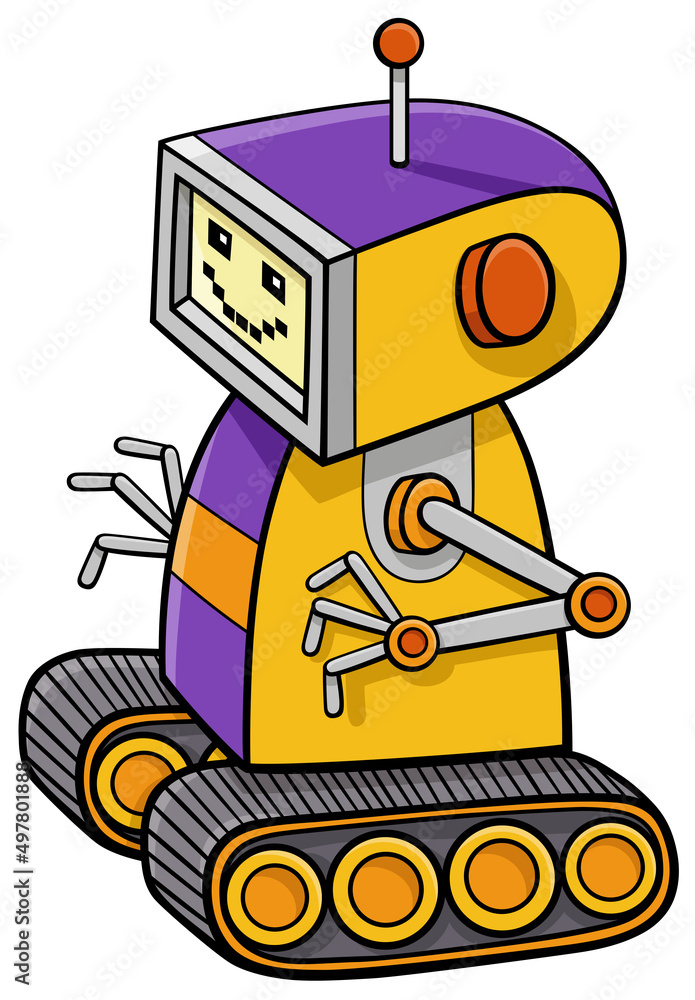 cartoon funny robot or droid fantasy character cartoon funny robot or droid fantasy character