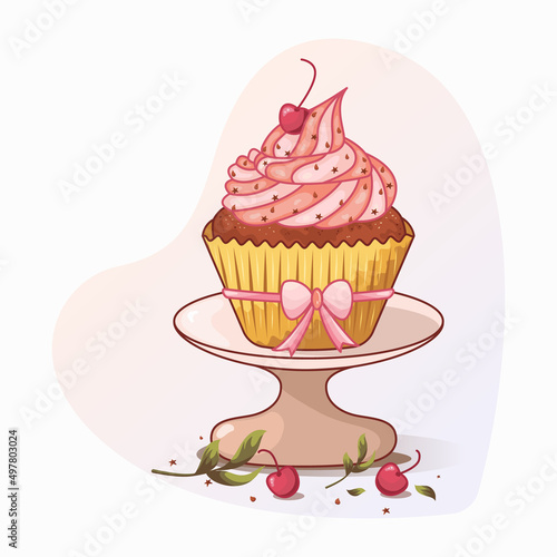 Cute pastry vector illustration. Backing illustration concept. pastry concept. Isolated Vector illustrations for posters, banners, cards, and advertising. photo