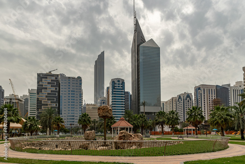 Cloudy view to dowtown Abu Dhabi photo