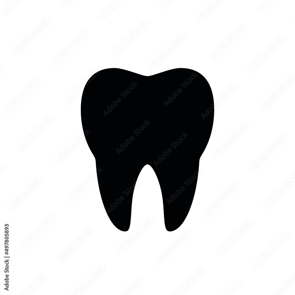 Tooth icon. Human tooth. Symbol of doctor dentist and treatment. Isolated vector illustration on white background. Tooth icon. Human tooth. Symbol of doctor dentist and treatment. Isolated vector illustration on white background.